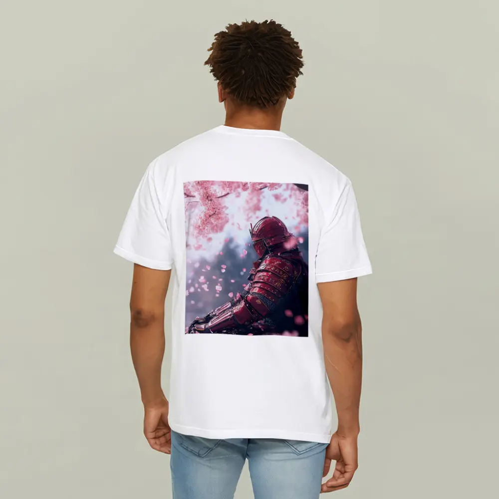 Red Samurai Armor Cherry Blossom Petals – T-Shirts