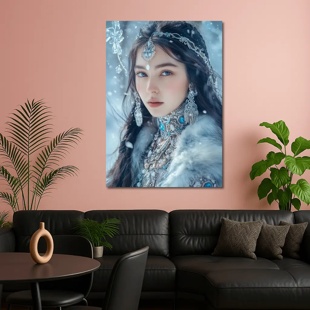 Ice Queen Fantasy Portrait Winter Snow – Wall Art