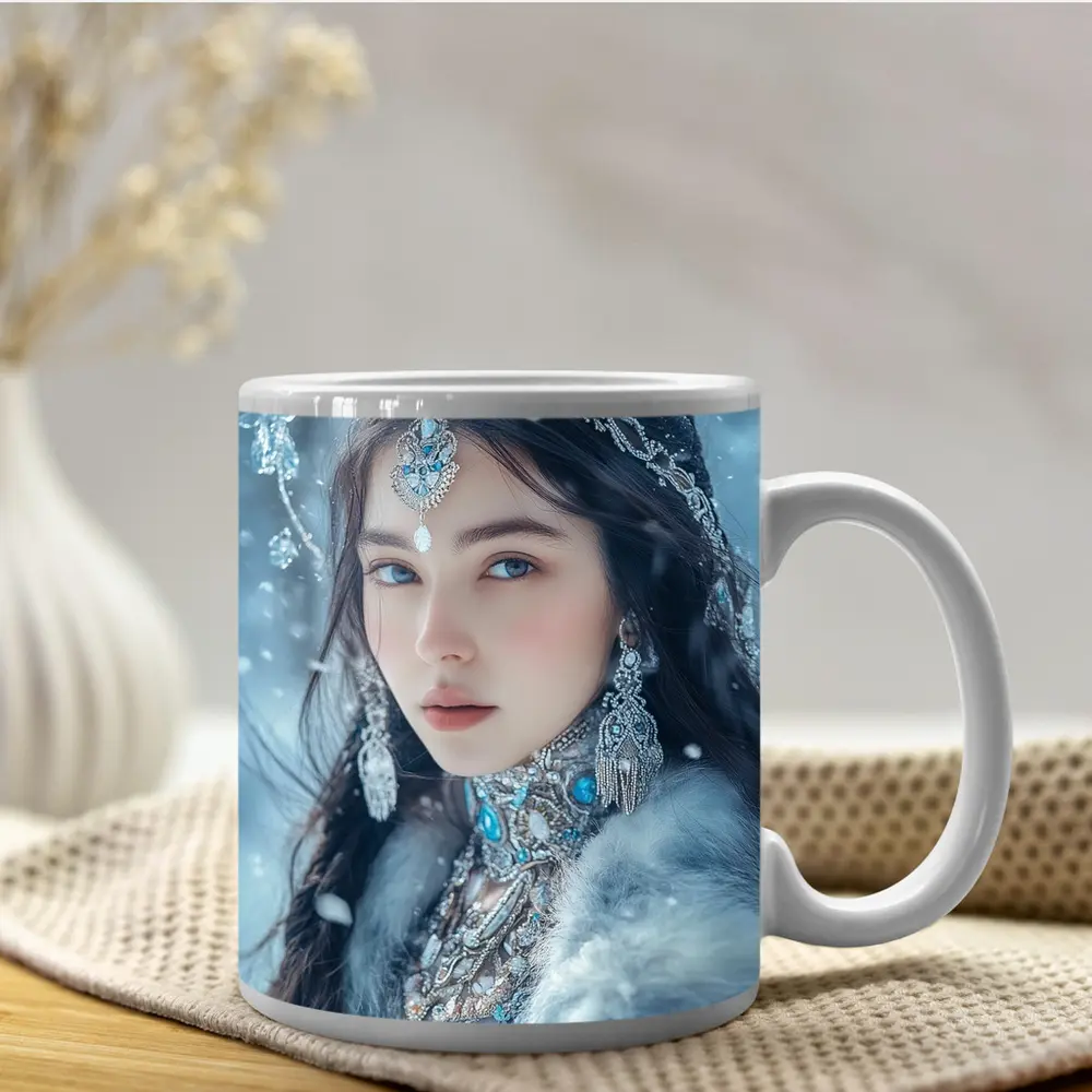 Ice Queen Fantasy Portrait Winter Snow – Mugs