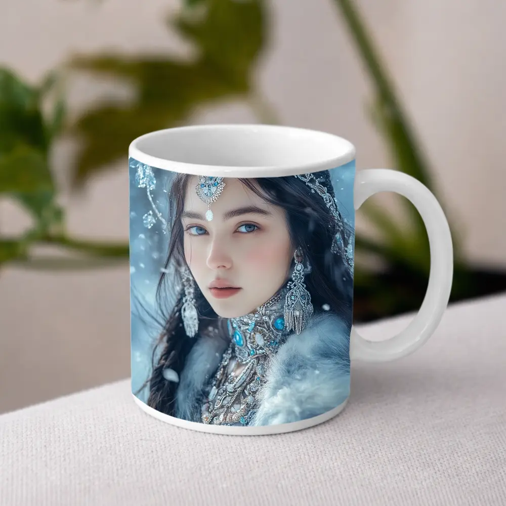 Ice Queen Fantasy Portrait Winter Snow – Mugs