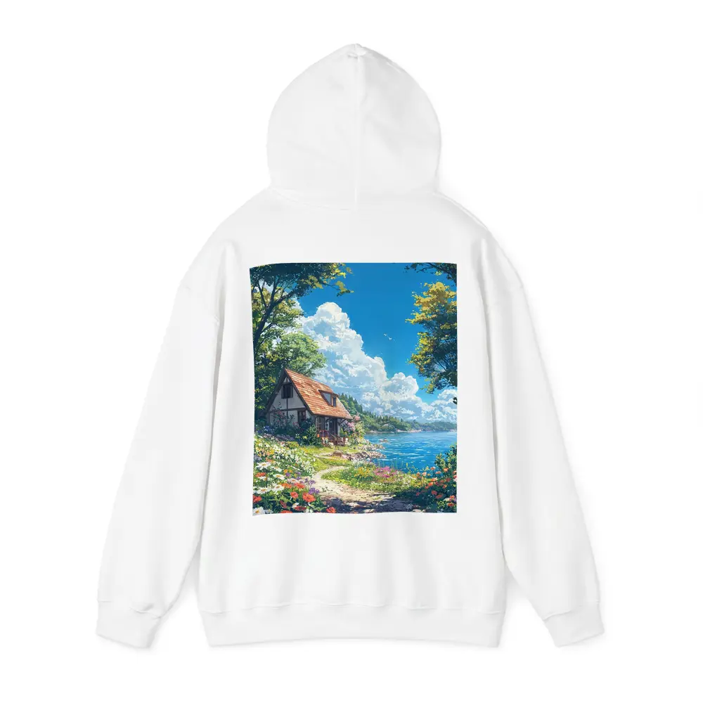 Anime Cottage By Flower Garden Coastal View – Hoodies