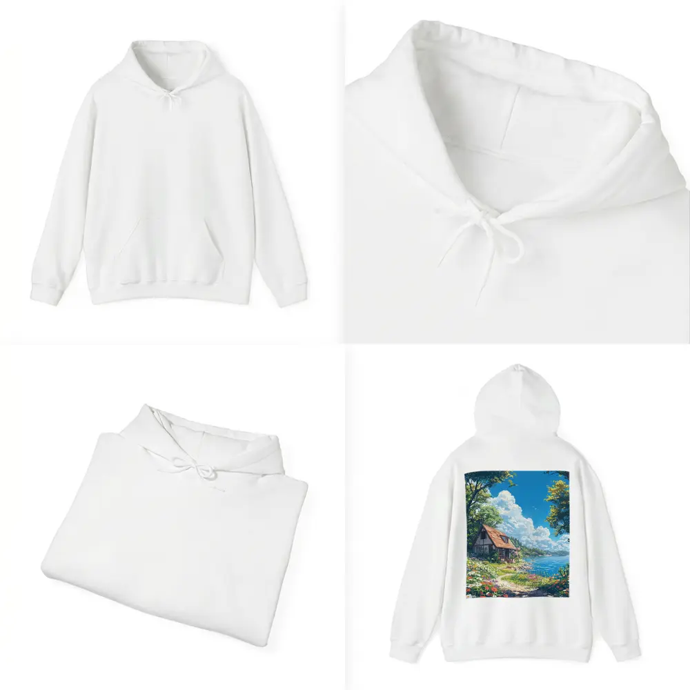 Anime Cottage By Flower Garden Coastal View – Hoodies