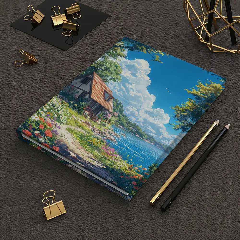 Anime Cottage By Flower Garden Coastal View – Notebooks
