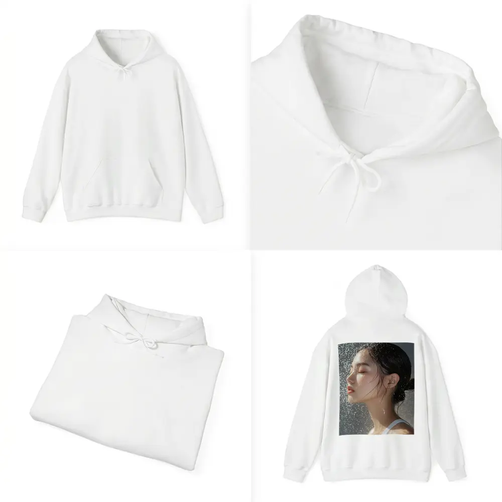 Asian Woman Wet Hair Water Droplets – Hoodies