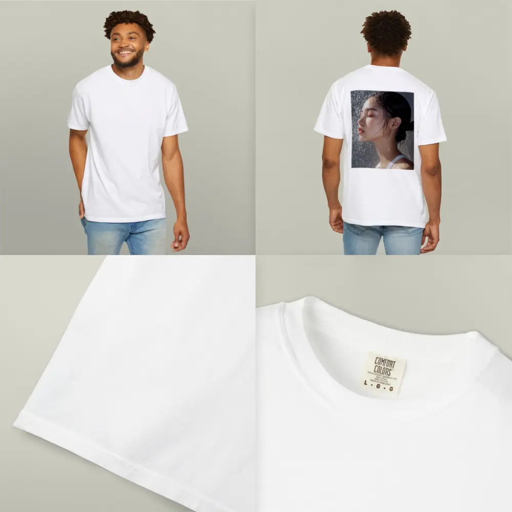 Asian Woman Wet Hair Water Droplets – T-Shirts
