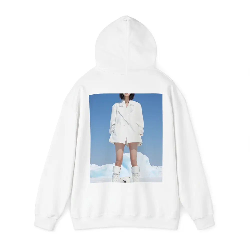 Woman White Coat Polar Bear Arctic Ice – Hoodies