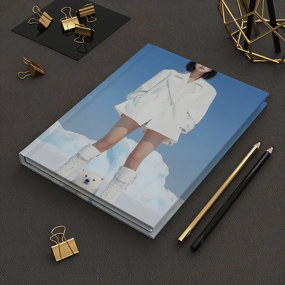 Woman White Coat Polar Bear Arctic Ice – Notebooks