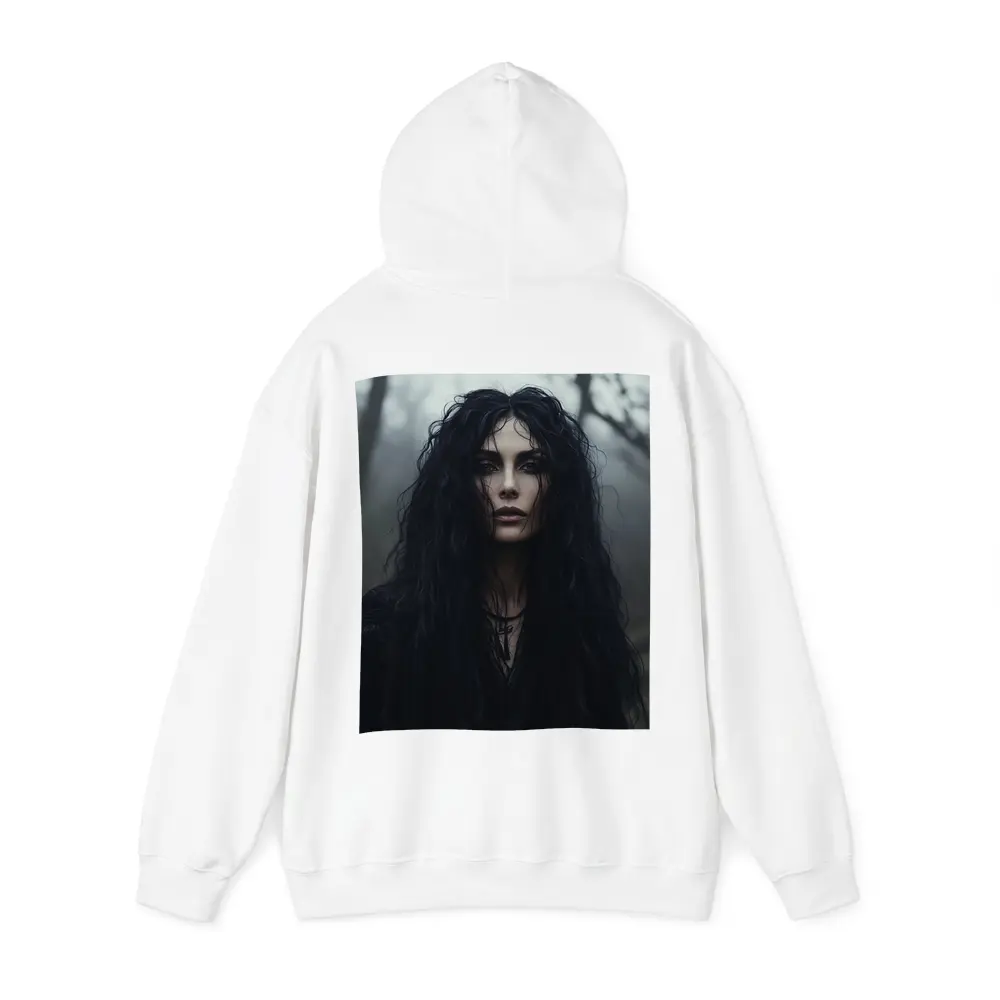 Dark Gothic Woman Misty Forest Portrait – Hoodies