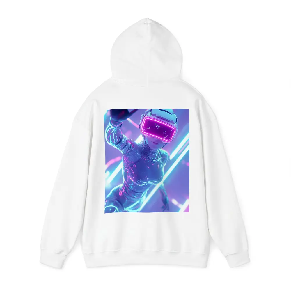 Neon VR Girl Futuristic Cyberpunk Digital World – Hoodies