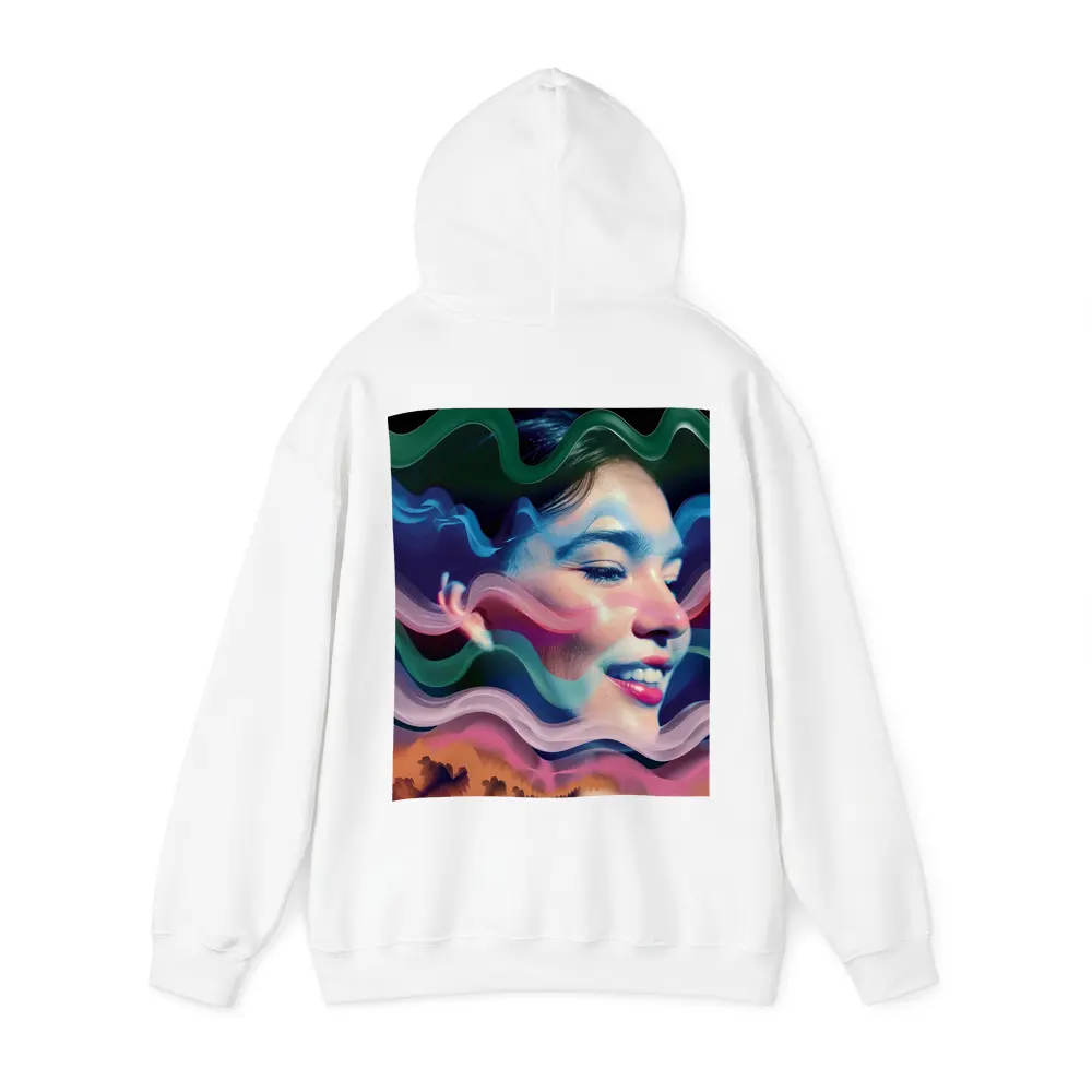 Woman Face Surreal Colorful Wave Art – Hoodies