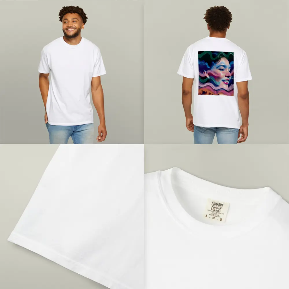 Woman Face Surreal Colorful Wave Art – T-Shirts