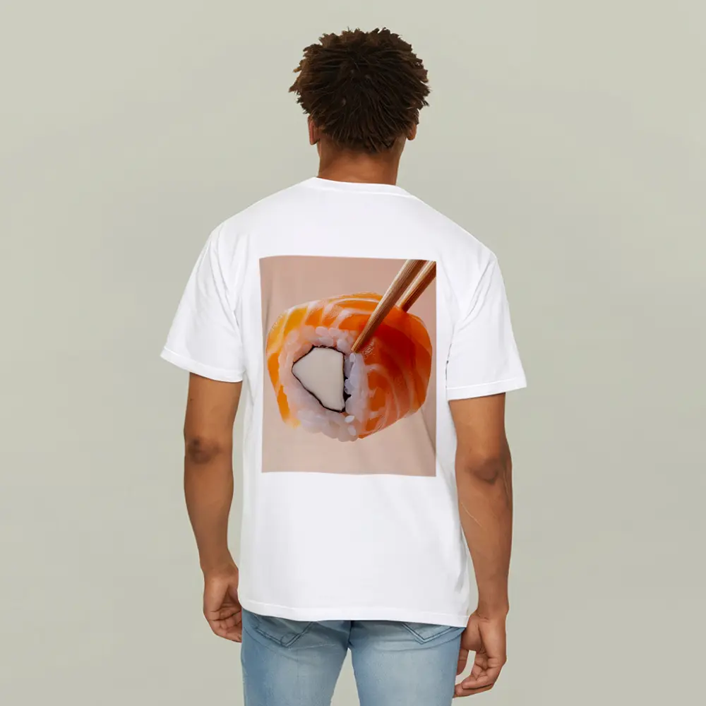 Salmon Sushi Roll Held With Chopsticks – T-Shirts