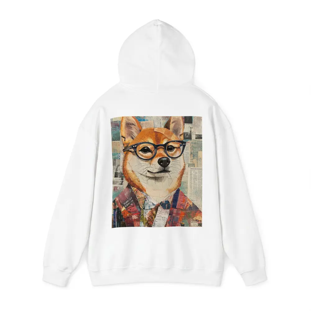 Shiba Inu Dog Collage Newspaper Background Art – Hoodies