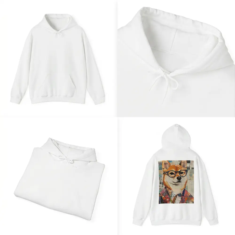 Shiba Inu Dog Collage Newspaper Background Art – Hoodies