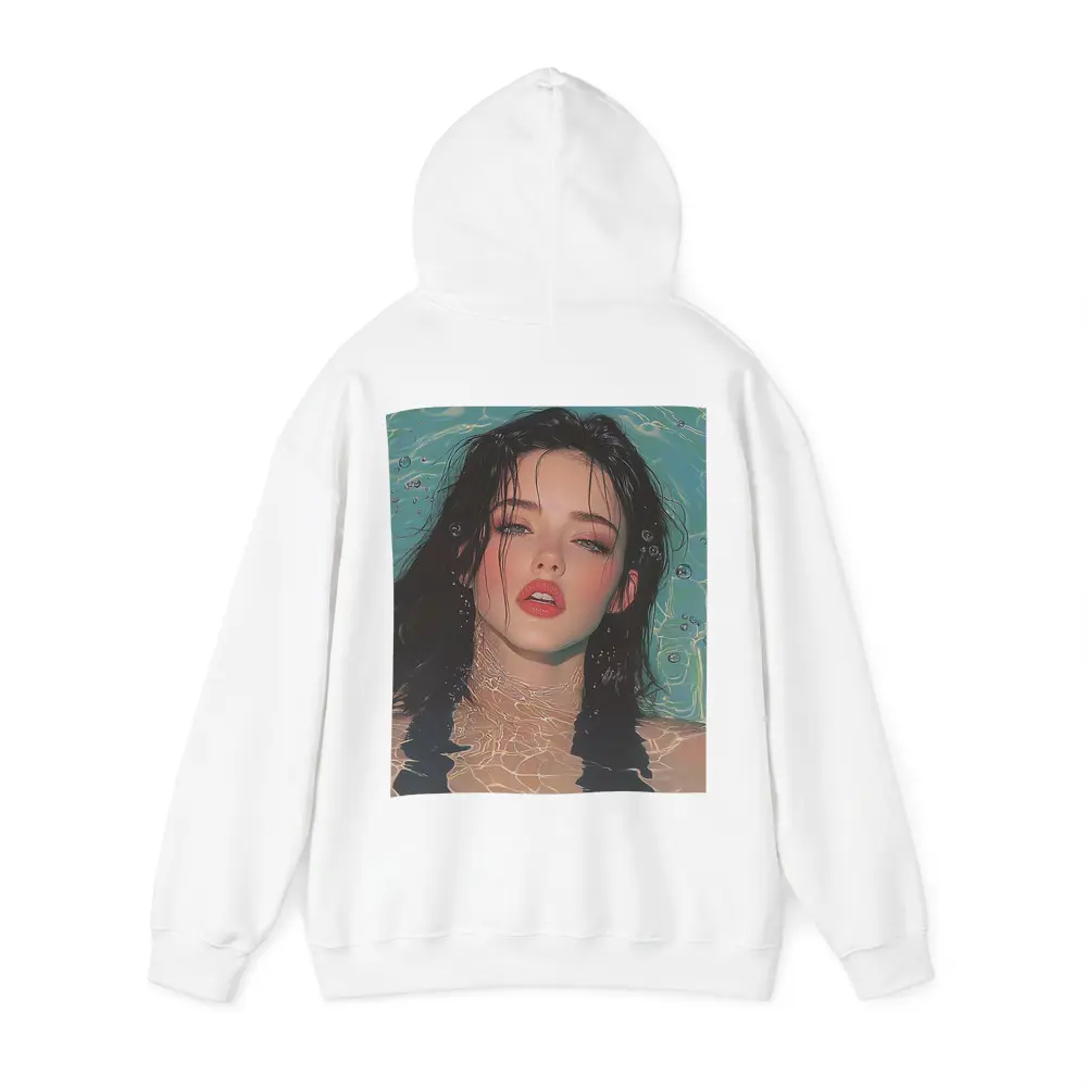 Woman Floating In Turquoise Water Illustration – Hoodies