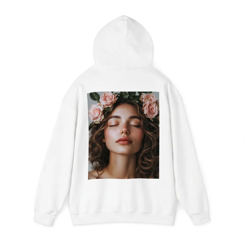 Woman With Pink Roses Flower Crown – Hoodies