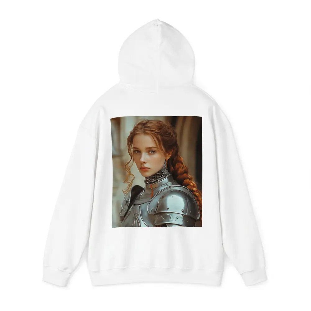 Young Female Knight Silver Armor Castle – Hoodies