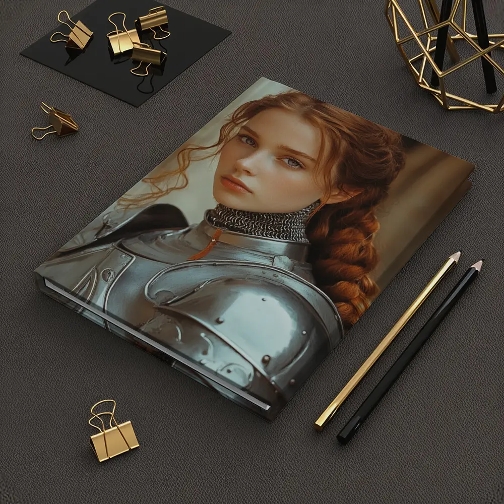 Young Female Knight Silver Armor Castle – Notebooks