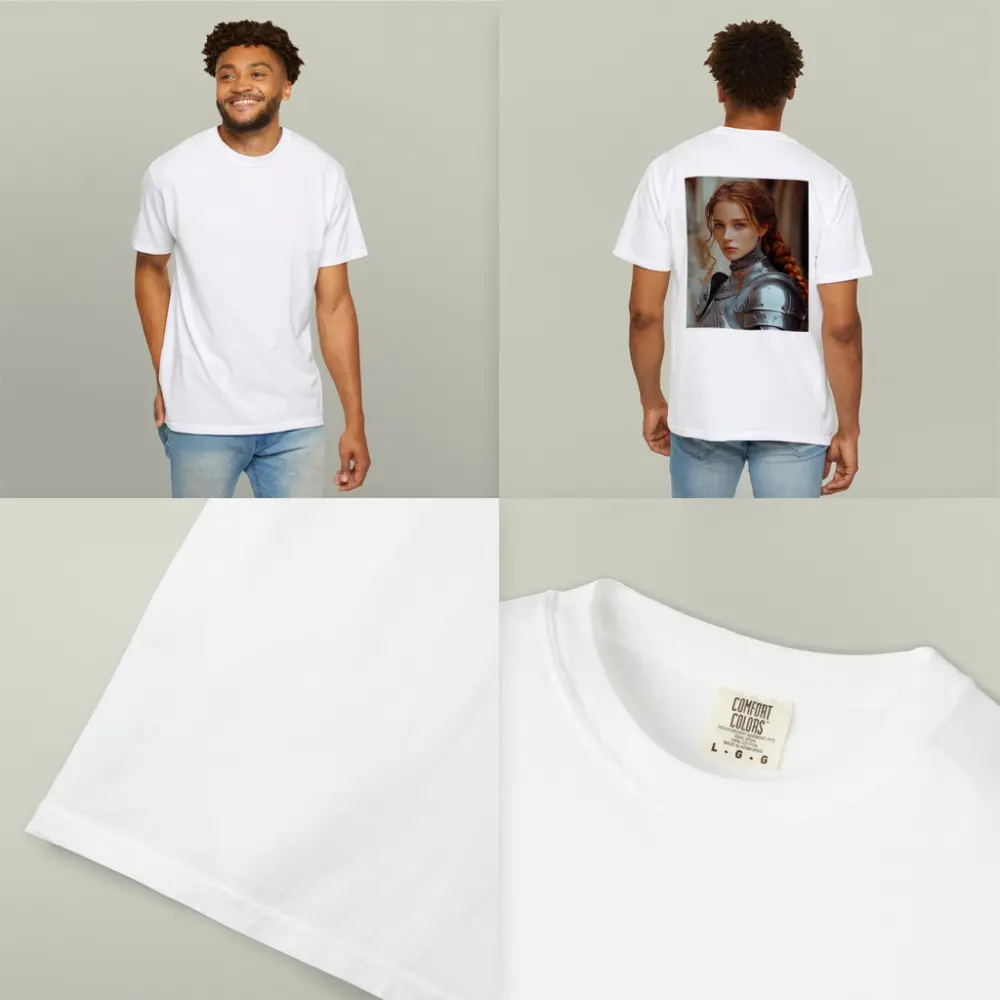 Young Female Knight Silver Armor Castle – T-Shirts