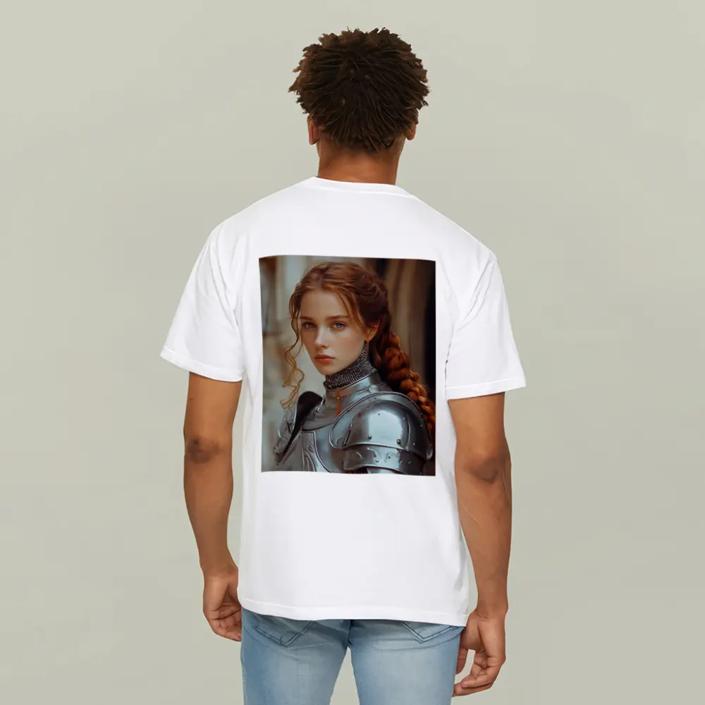 Young Female Knight Silver Armor Castle – T-Shirts