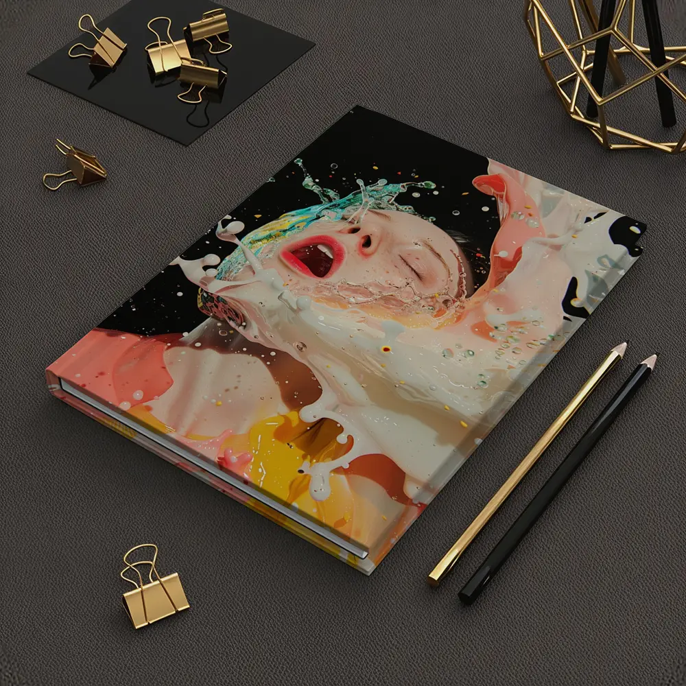 Woman Surreal Liquid Splash Colorful Art – Notebooks