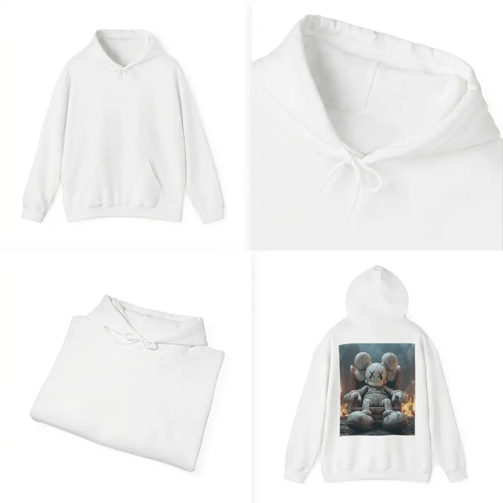 KAWS Figure Throne Surrounded By Fire – Hoodies