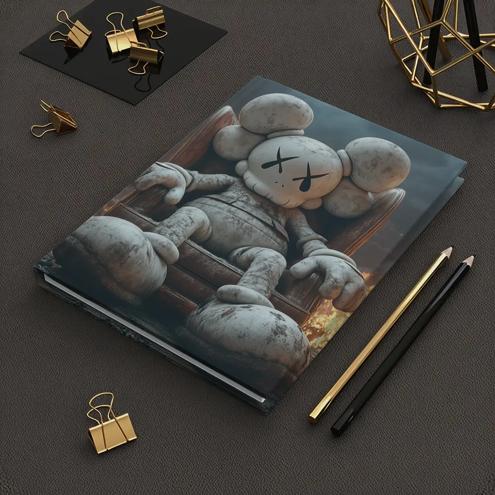 KAWS Figure Throne Surrounded By Fire – Notebooks