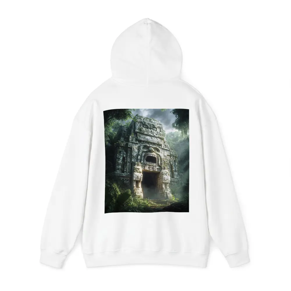Ancient Mayan Temple Entrance Dense Jungle – Hoodies