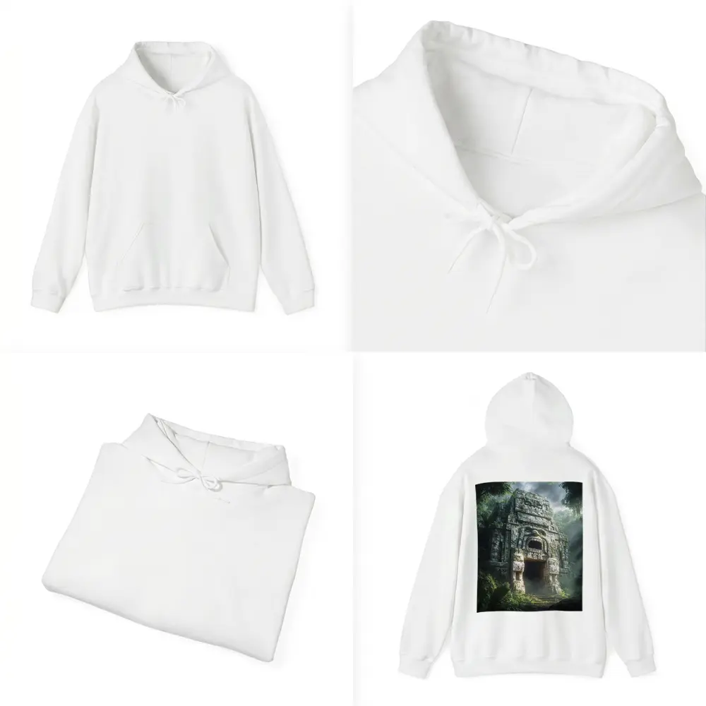 Ancient Mayan Temple Entrance Dense Jungle – Hoodies