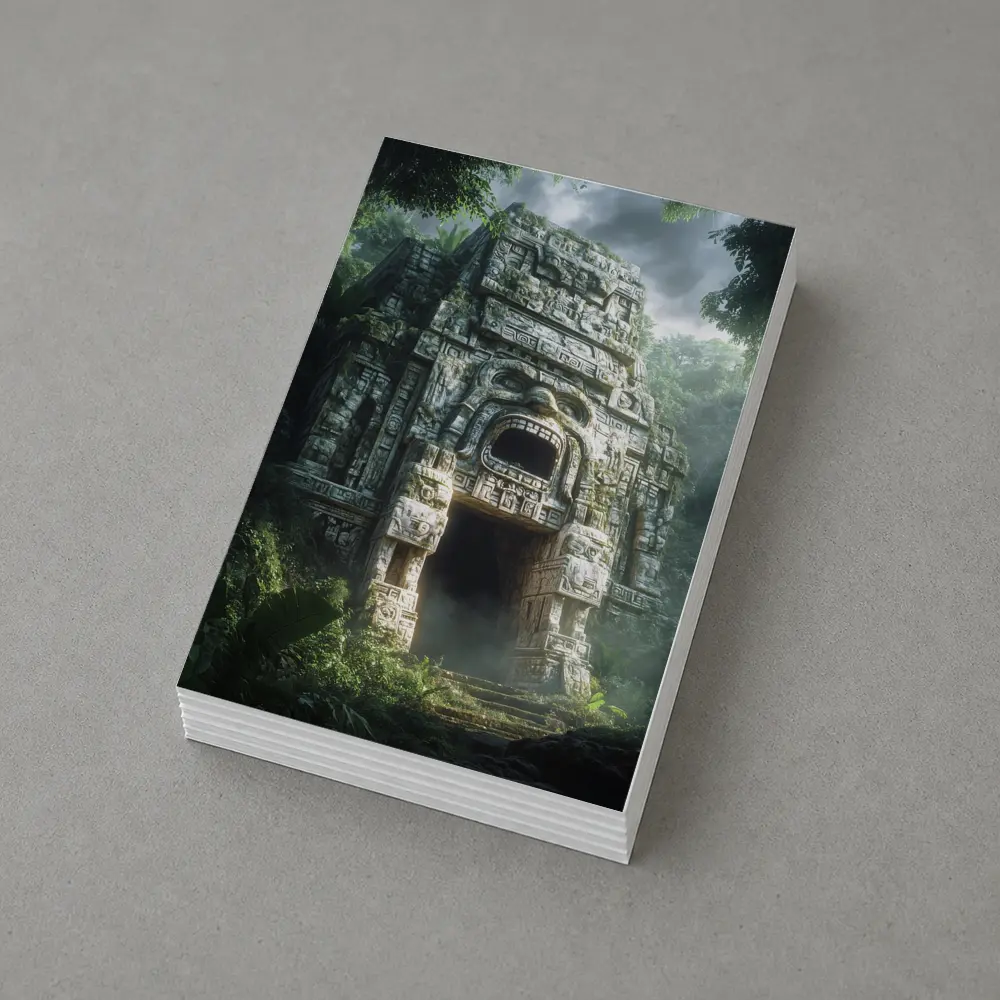 Ancient Mayan Temple Entrance Dense Jungle – Postcards