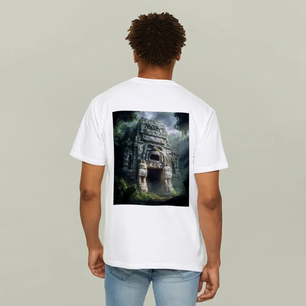 Ancient Mayan Temple Entrance Dense Jungle – T-Shirts