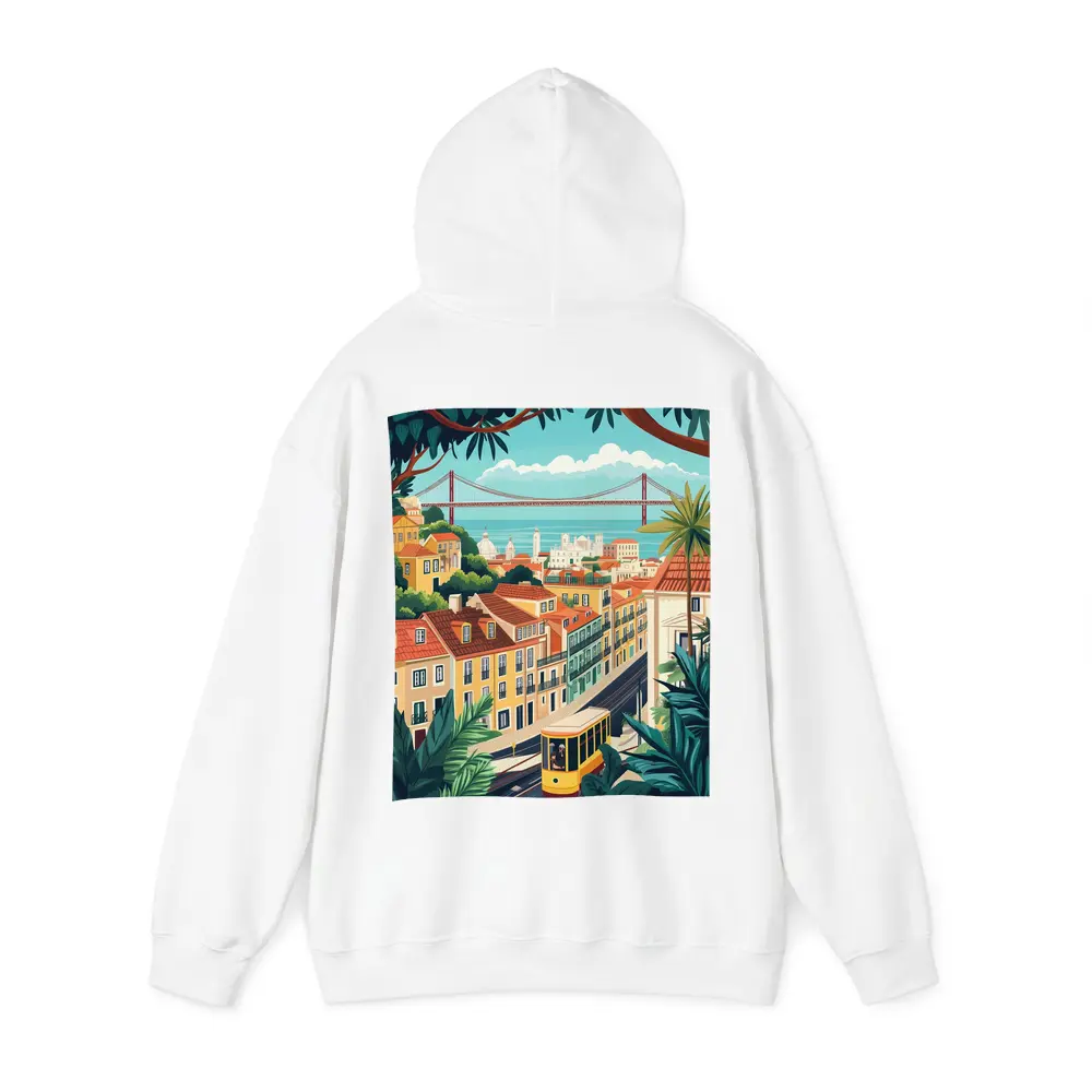 Lisbon City Tram Illustration Travel Art – Hoodies