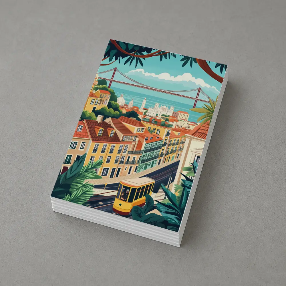 Lisbon City Tram Illustration Travel Art – Postcards