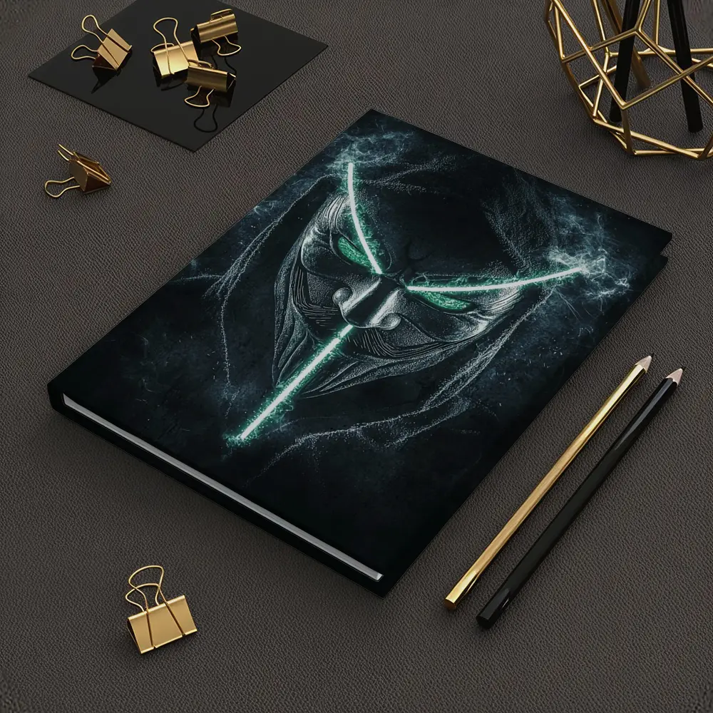 Neon Green Glowing Mask Dark Hood – Notebooks