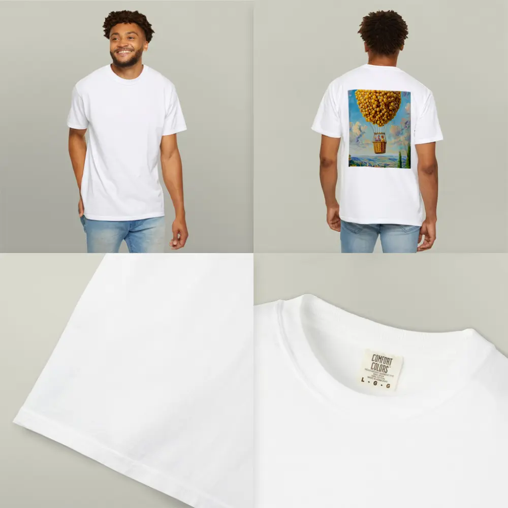 Lemon Hot Air Balloon Over Tuscan Village – T-Shirts