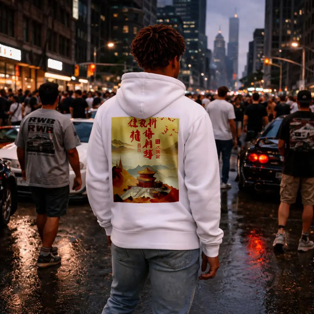 Chinese Temple Mountain Landscape Traditional Art – Hoodies
