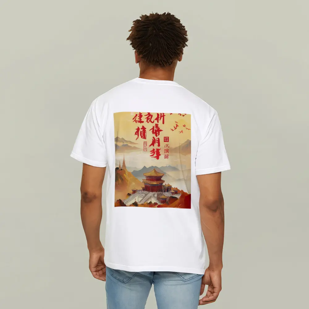 Chinese Temple Mountain Landscape Traditional Art – T-Shirts