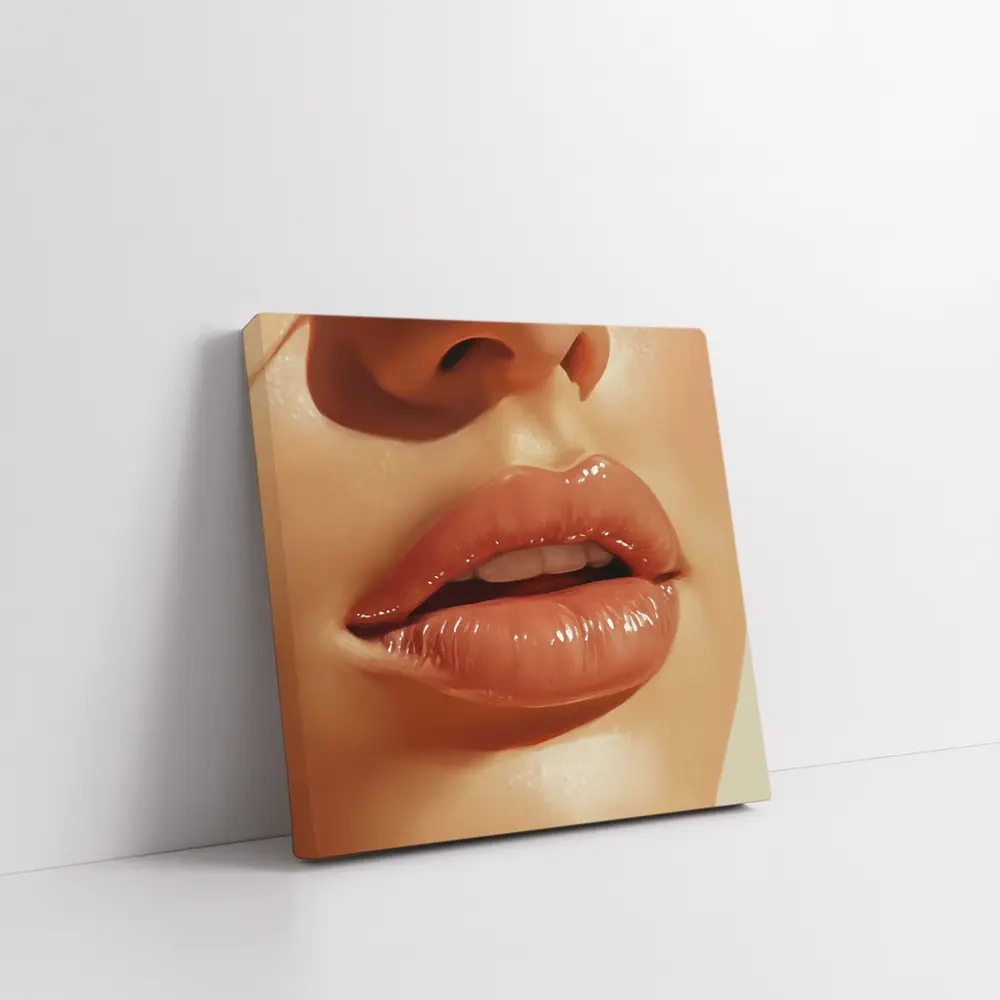 Close Up Glossy Lips Beauty Portrait Art – Wall Art