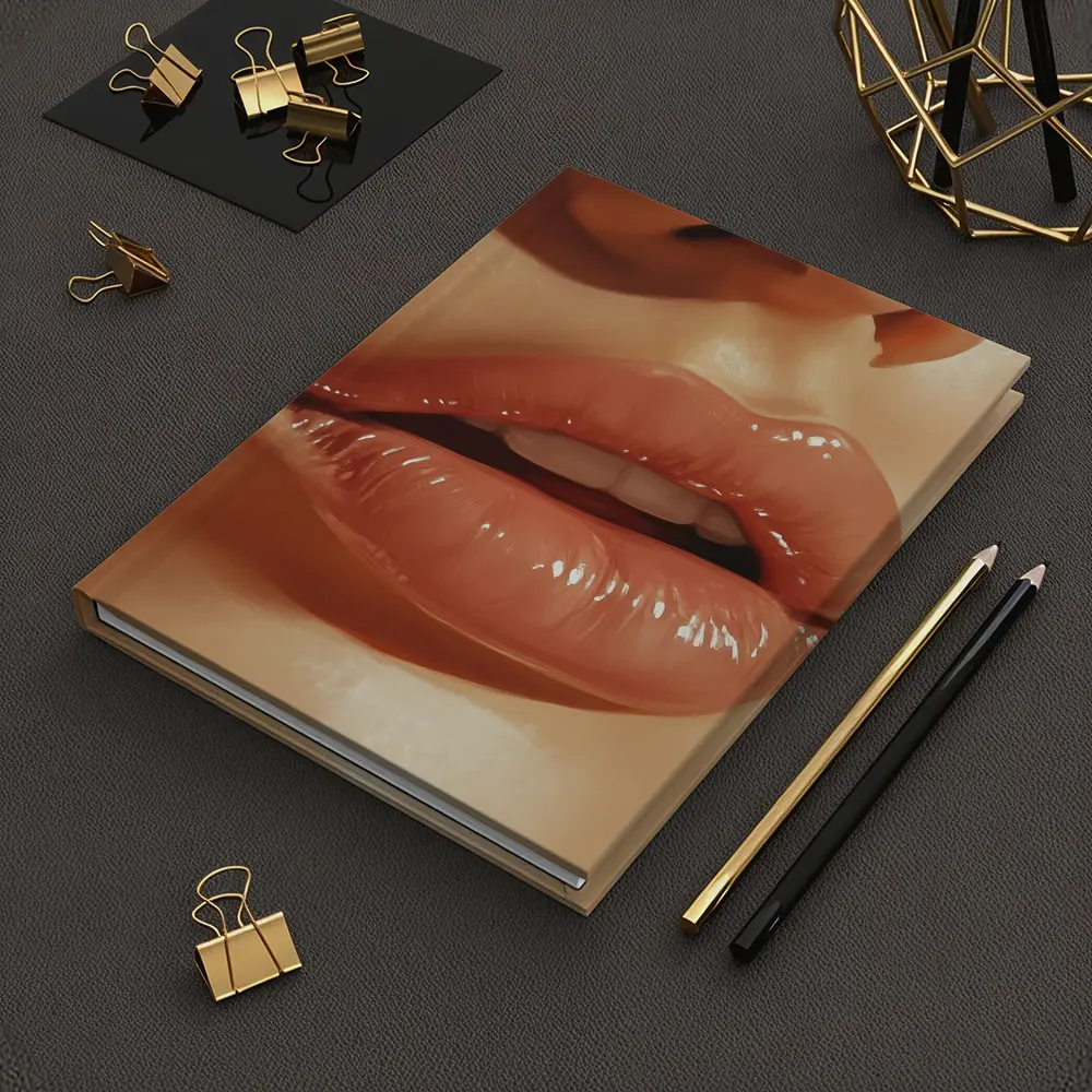 Close Up Glossy Lips Beauty Portrait Art – Notebooks