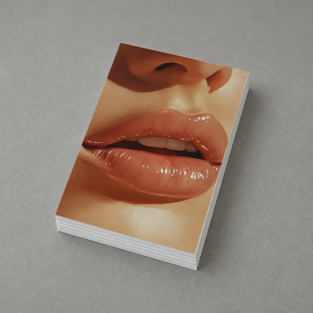Close Up Glossy Lips Beauty Portrait Art – Postcards