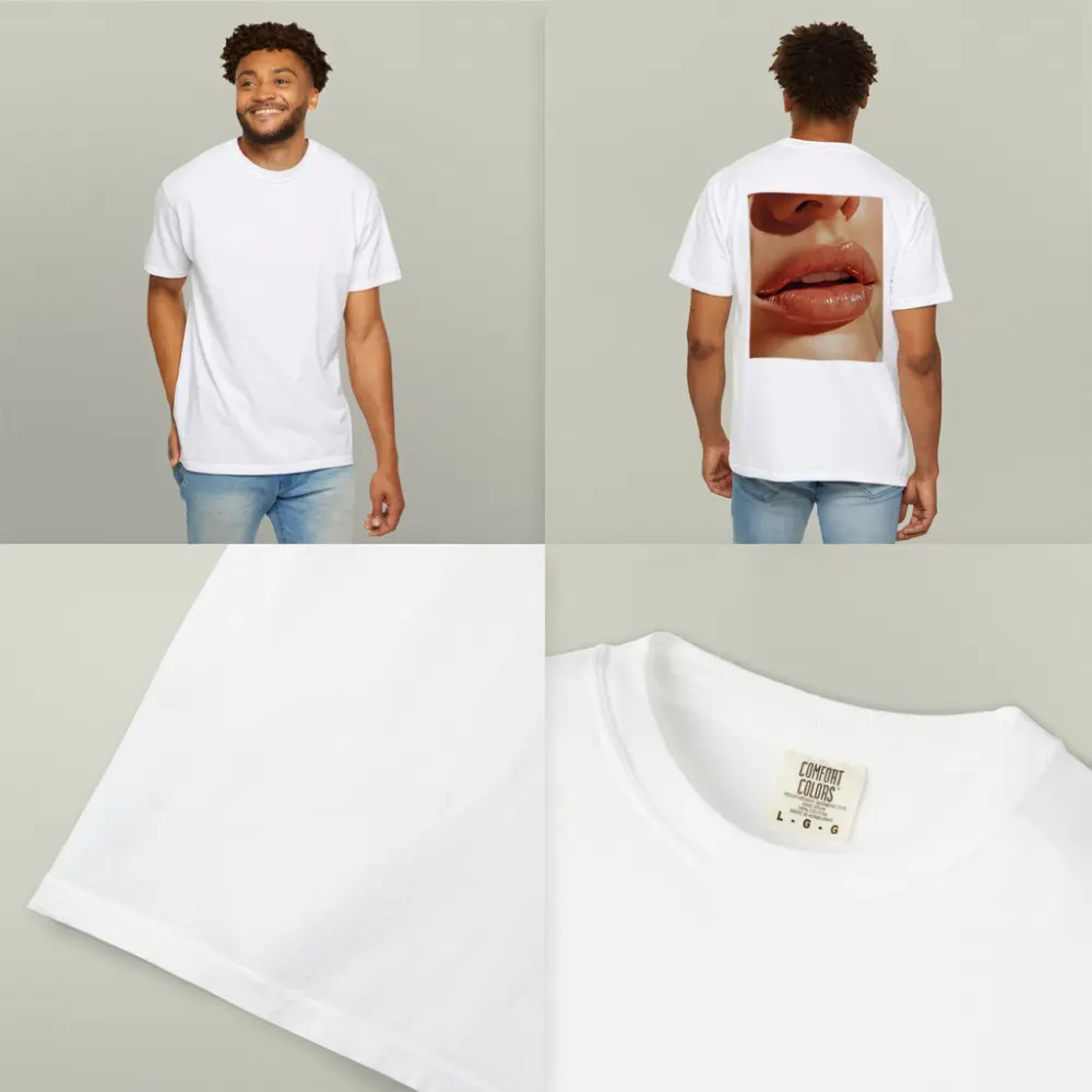 Close Up Glossy Lips Beauty Portrait Art – T-Shirts