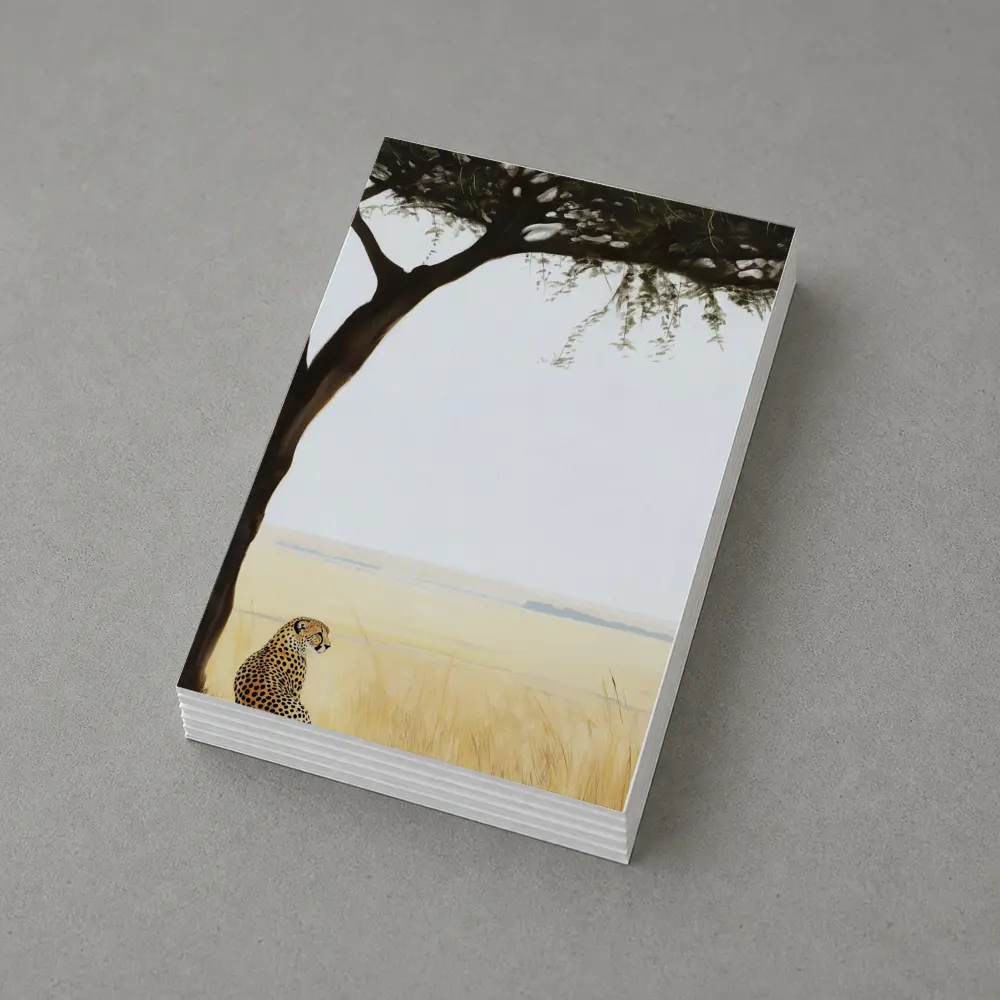 Cheetah Resting Under Acacia Tree Savanna – Postcards
