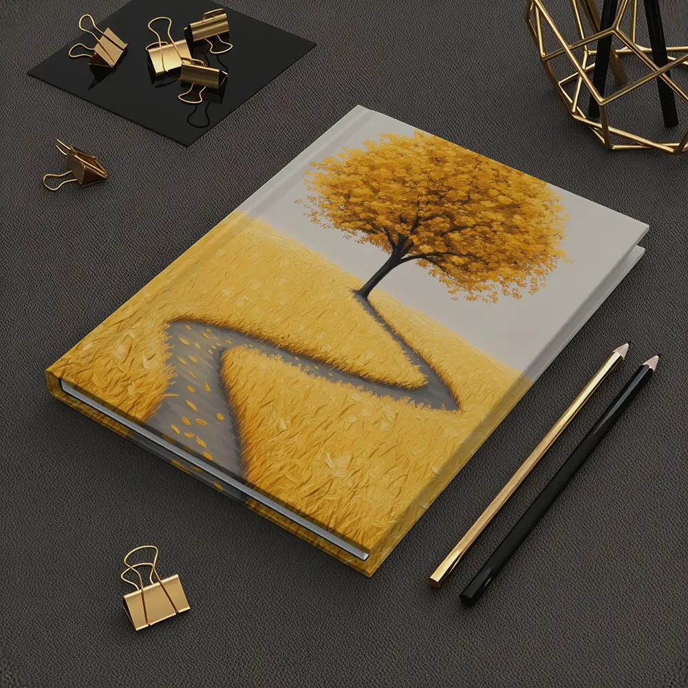 Golden Tree Winding Path Yellow Field – Notebooks