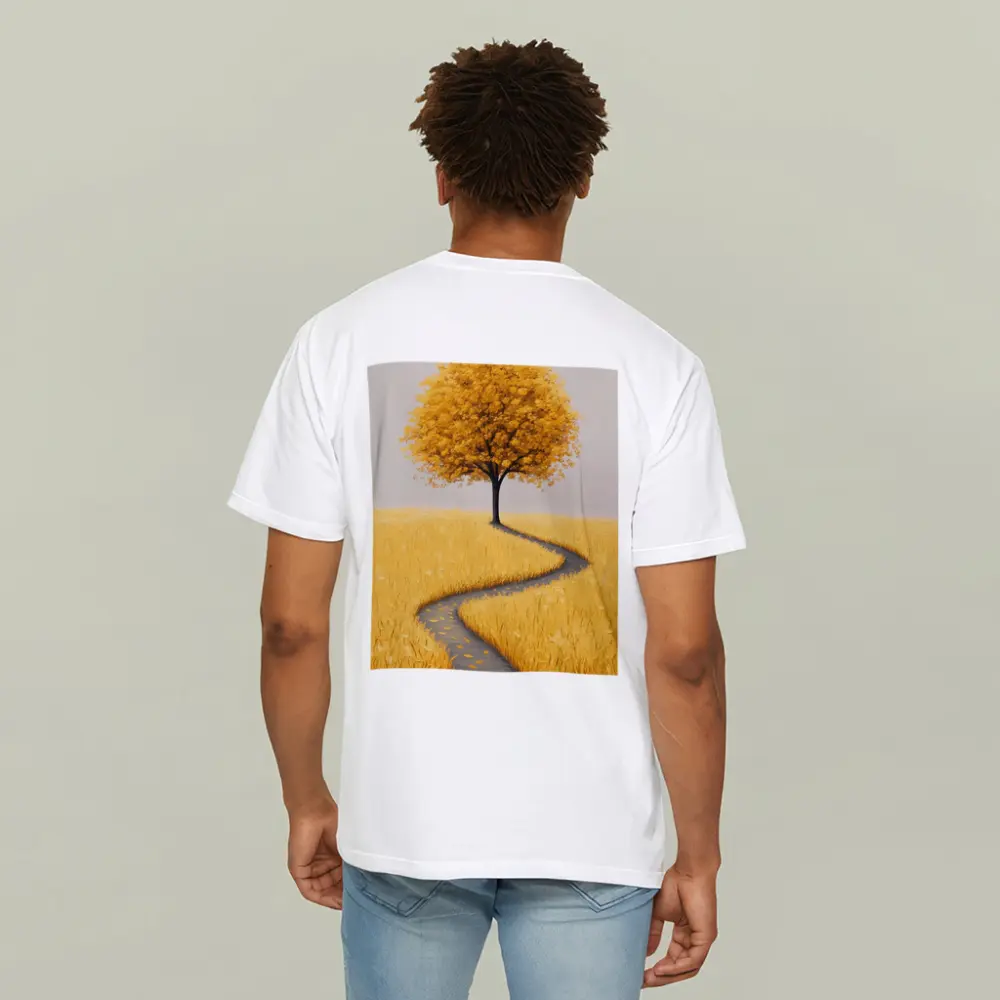 Golden Tree Winding Path Yellow Field – T-Shirts