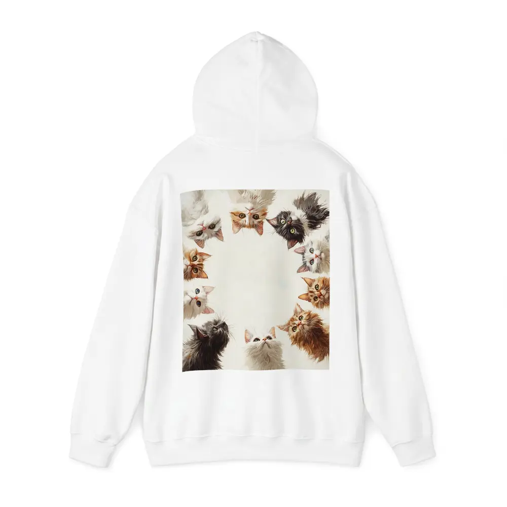Fluffy Kittens Circle Oil Painting Art – Hoodies