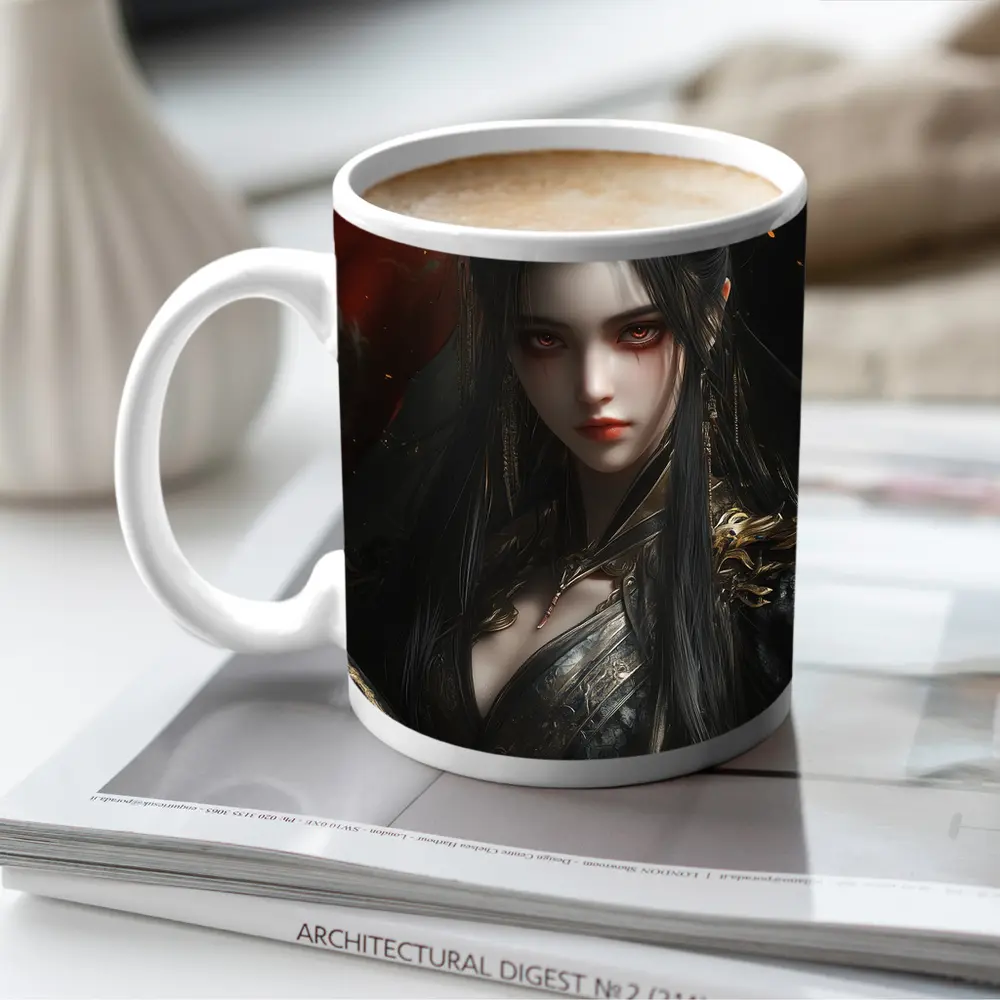 Dark Fantasy Warrior Queen Gold Dragon Crown – Mugs