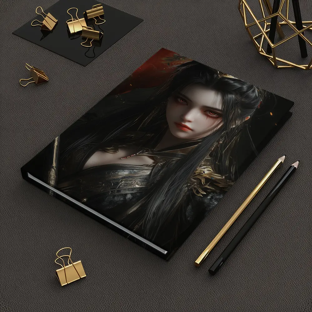 Dark Fantasy Warrior Queen Gold Dragon Crown – Notebooks