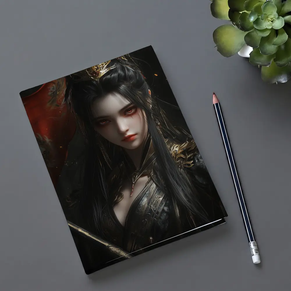 Dark Fantasy Warrior Queen Gold Dragon Crown – Notebooks