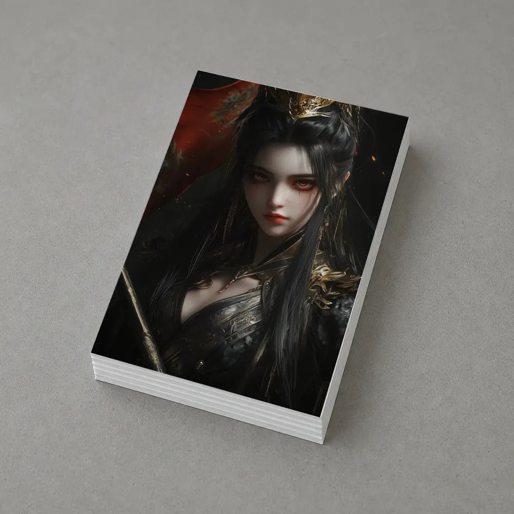 Dark Fantasy Warrior Queen Gold Dragon Crown – Postcards