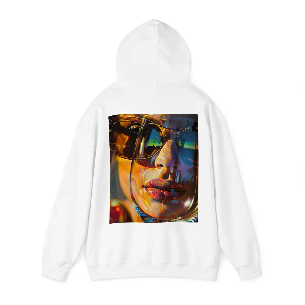 Colorful Woman Face Psychedelic Sunglasses Portrait – Hoodies